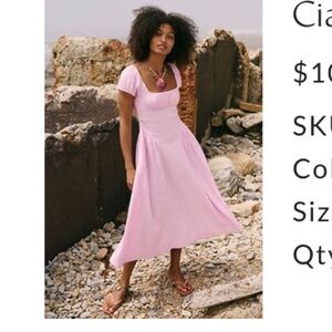 Free People Pink Midi Dress
